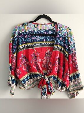 Patrons Of Peace Boho Festival Tie Front Kimono
